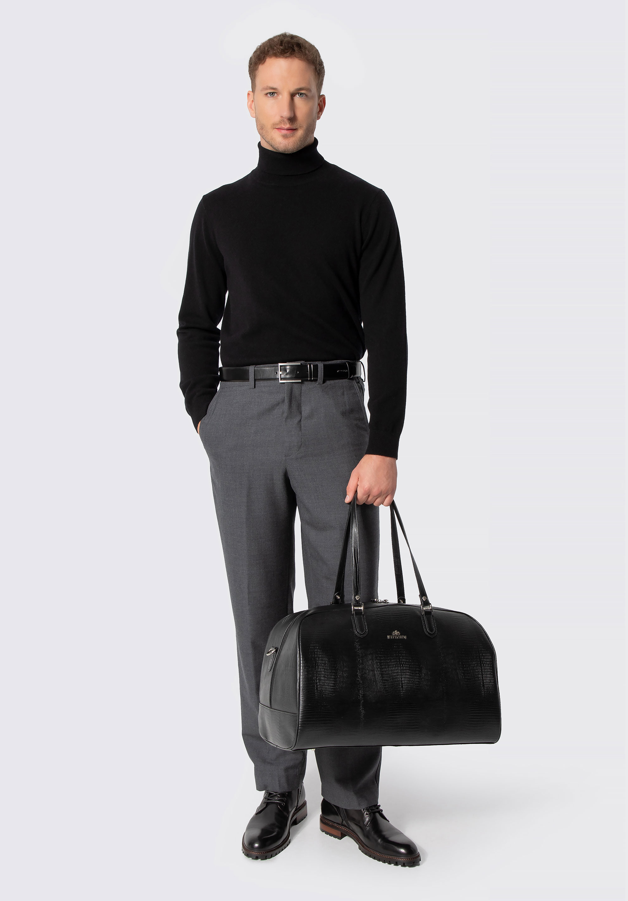 Rollkragenpullover aus Wolle für Herren, schwarz, 29-99-350-1-2XL, Bild 1