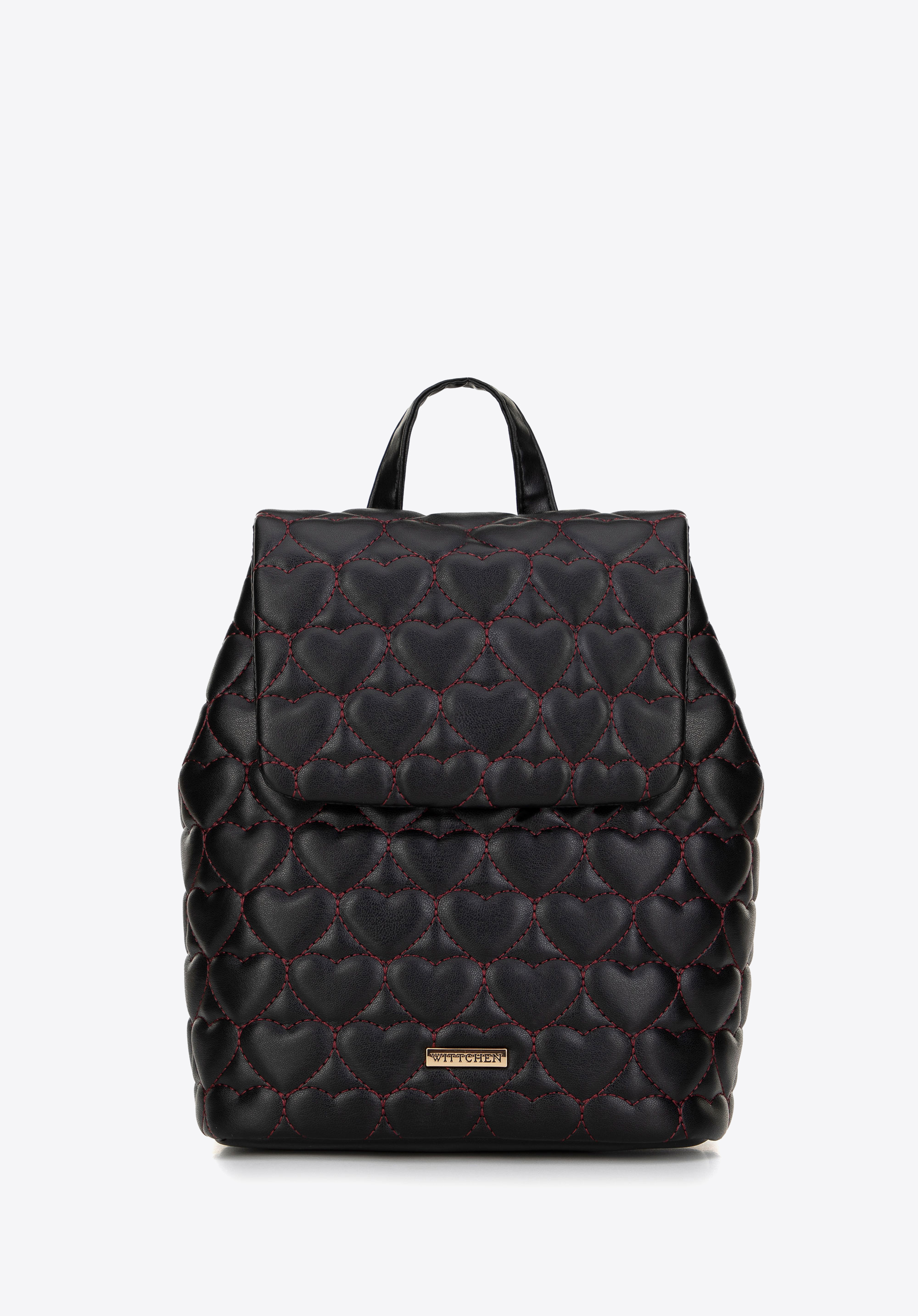 Rucksack aus Ökoleder, schwarz-rosa, 99-4Y-403-1X, Bild 1