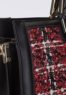 Bouclé-Handtasche aus Leder, schwarz-rot, 93-4E-314-X1, Bild 5