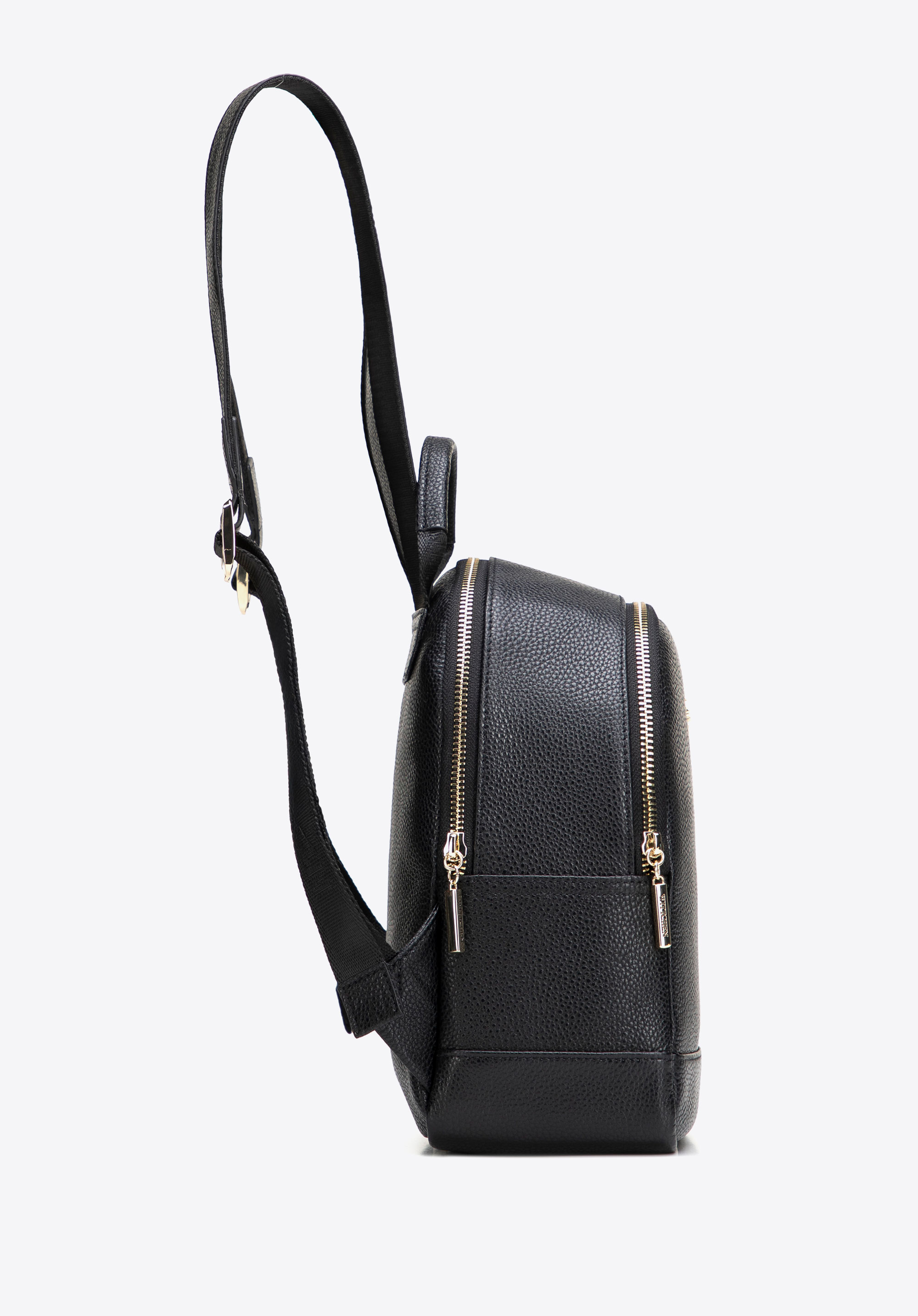 Kleiner Damenrucksack aus genarbtem Naturleder, schwarz, 102-4E-624-1, Bild 1