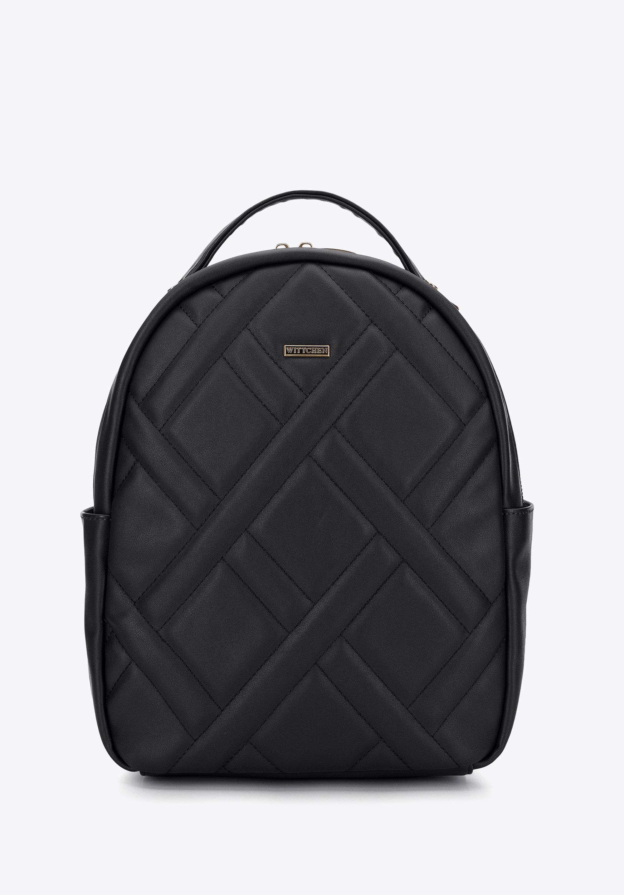 Rucksack aus Kunstleder, schwarz, 95-4Y-504-1, Bild 1
