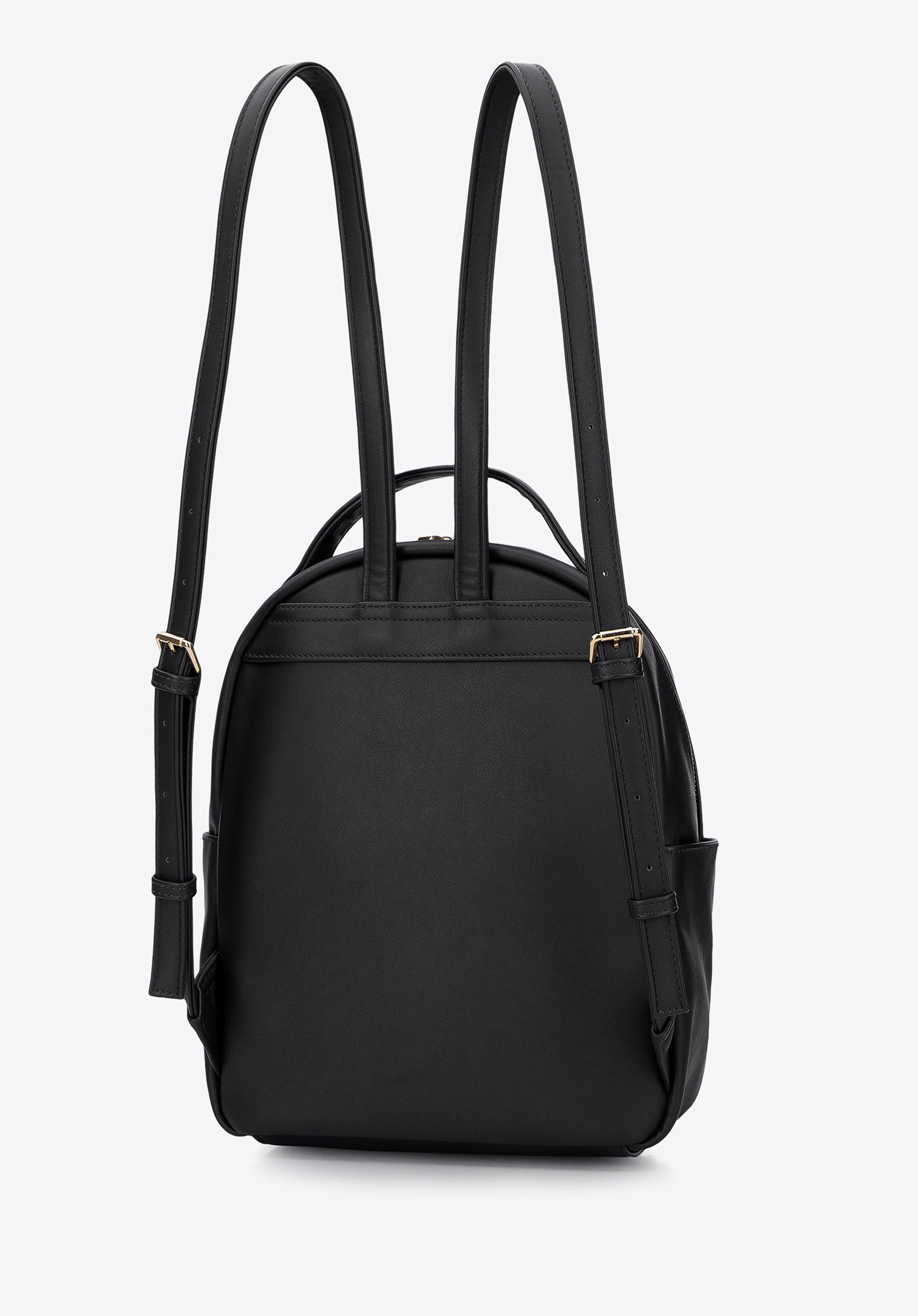 Rucksack aus Kunstleder, schwarz, 95-4Y-504-1, Bild 1