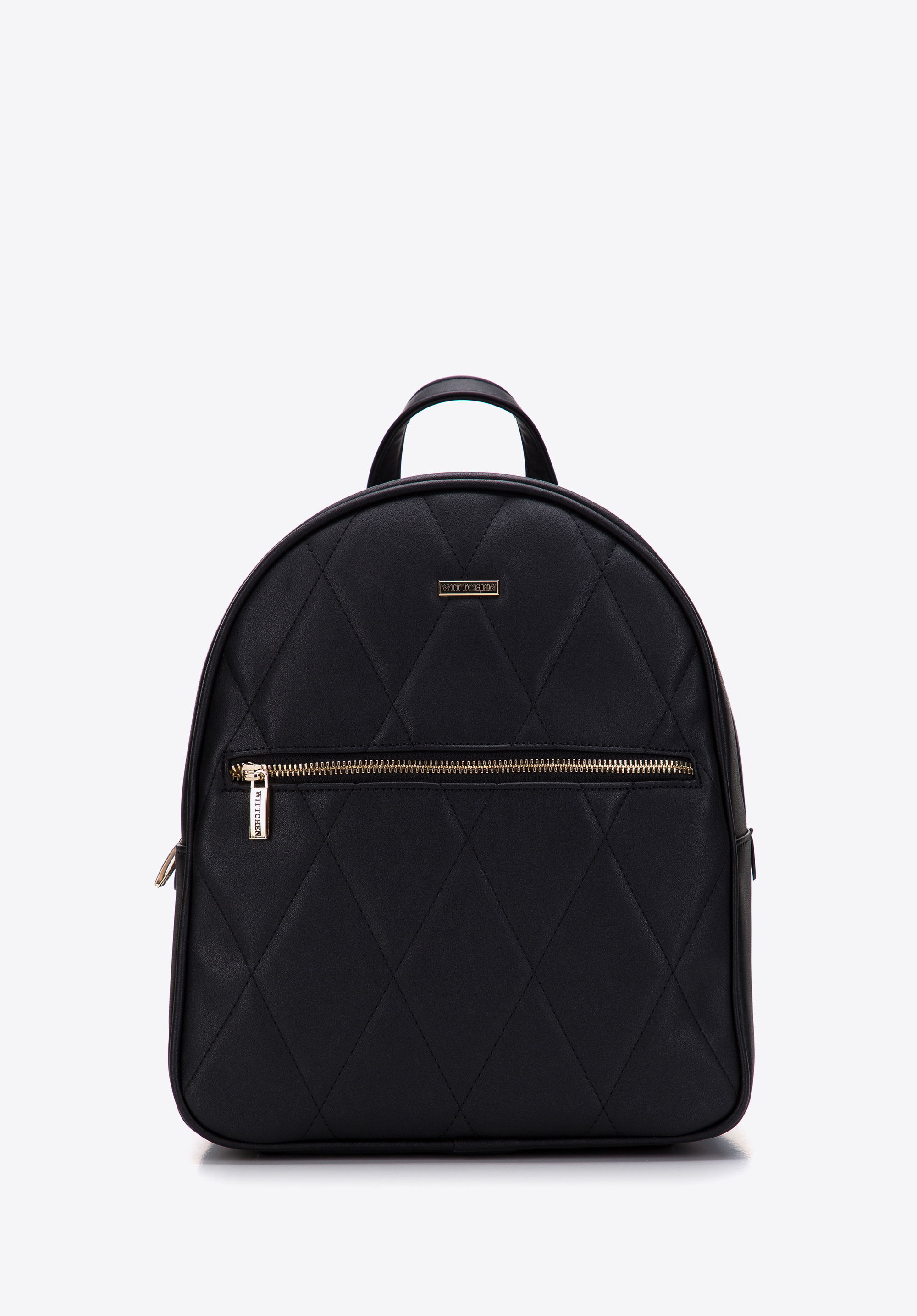 Rucksack aus Öko-Leder mit gesteppter Vorderseite, schwarz, 97-4Y-244-1, Bild 1