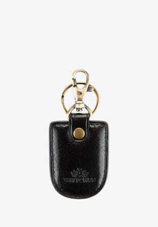 Runder Schlüsselanhänger aus Leder, schwarz, 21-2-008-1, Bild 1