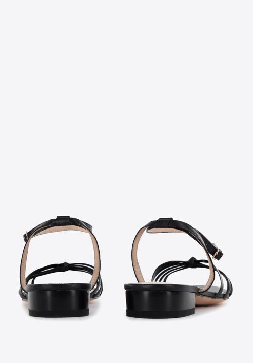 Sandaletten aus Leder mit dünnen Riemen und Knoten, schwarz, 96-D-514-5-37, Bild 5