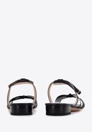 Sandaletten aus Leder mit dünnen Riemen und Knoten, schwarz, 96-D-514-5-38, Bild 5