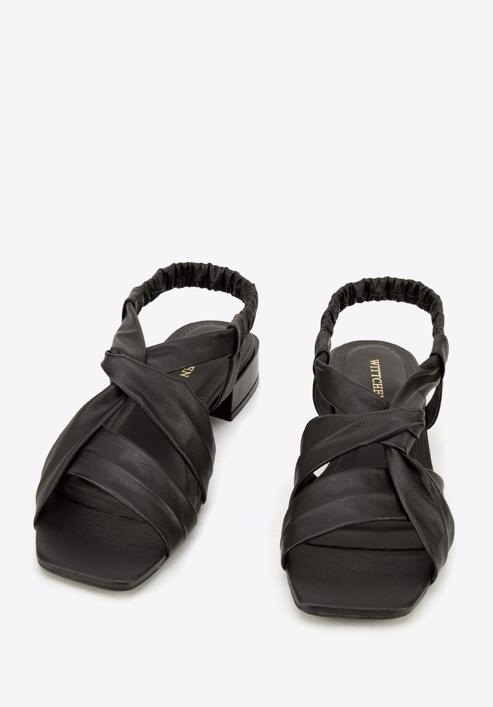 Sandaletten aus Leder mit Knoten, schwarz, 94-D-753-1-36, Bild 2