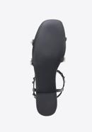 Sandaletten für Damen aus Leder mit Kristallen, schwarz, 98-D-972-G-39, Bild 6