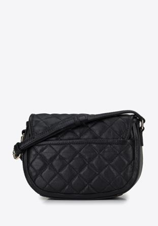 Damen-Satteltasche aus gestepptem Leder, schwarz, 96-4E-009-1, Bild 1