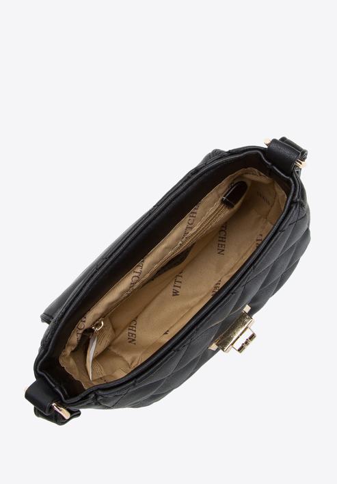 Schlichte Minitasche aus gestepptem Öko-Leder, schwarz, 97-4Y-246-1, Bild 3