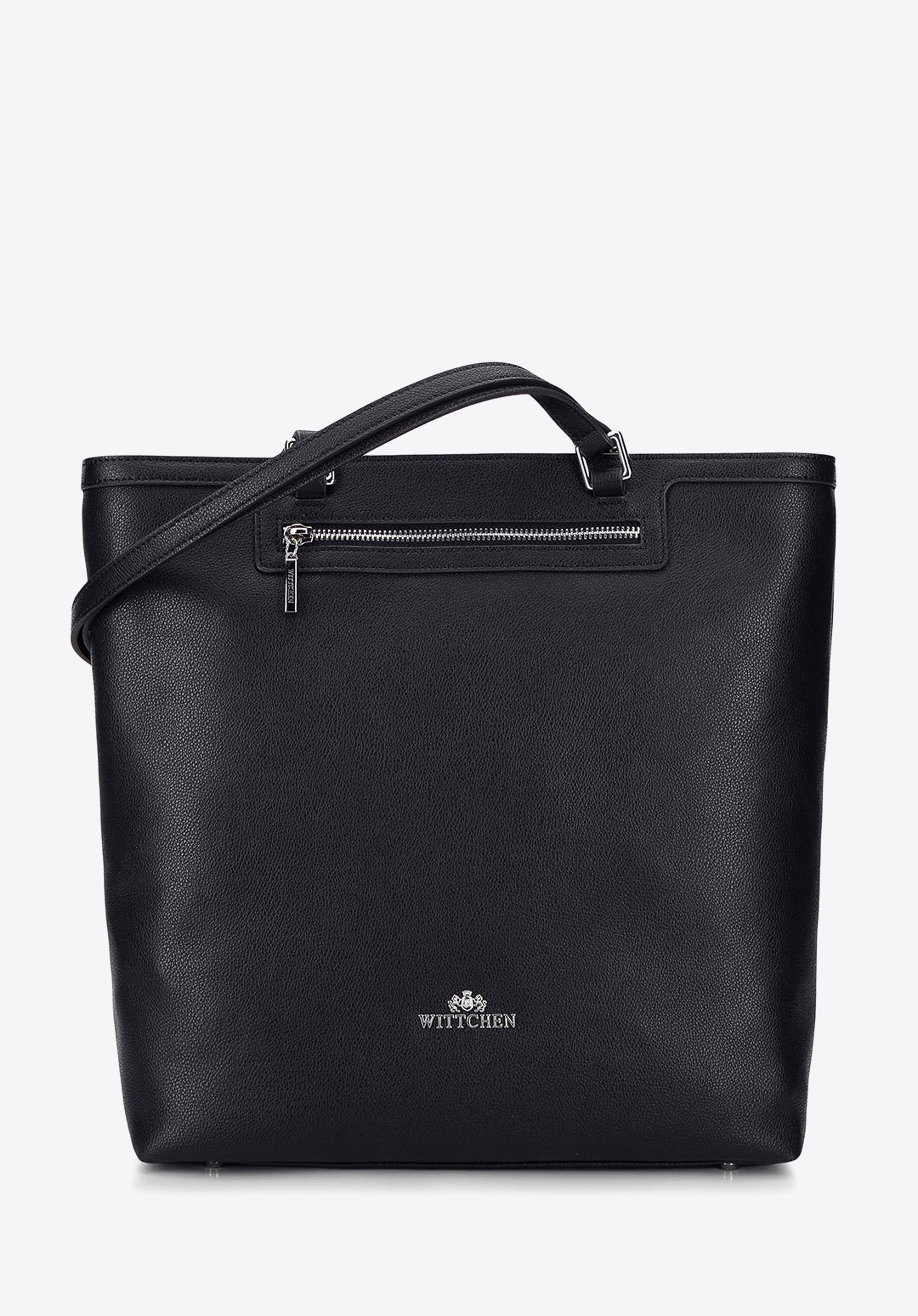 SCHLICHTE SHOPPER-TASCHE AUS LEDER, schwarz, 92-4E-600-1, Bild 1