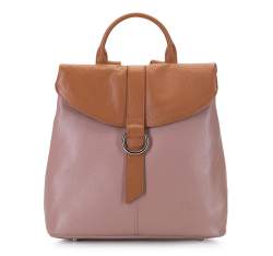 Damen-Rucksack aus Echtleder, rosa-braun, 92-4E-304-9, Bild 1