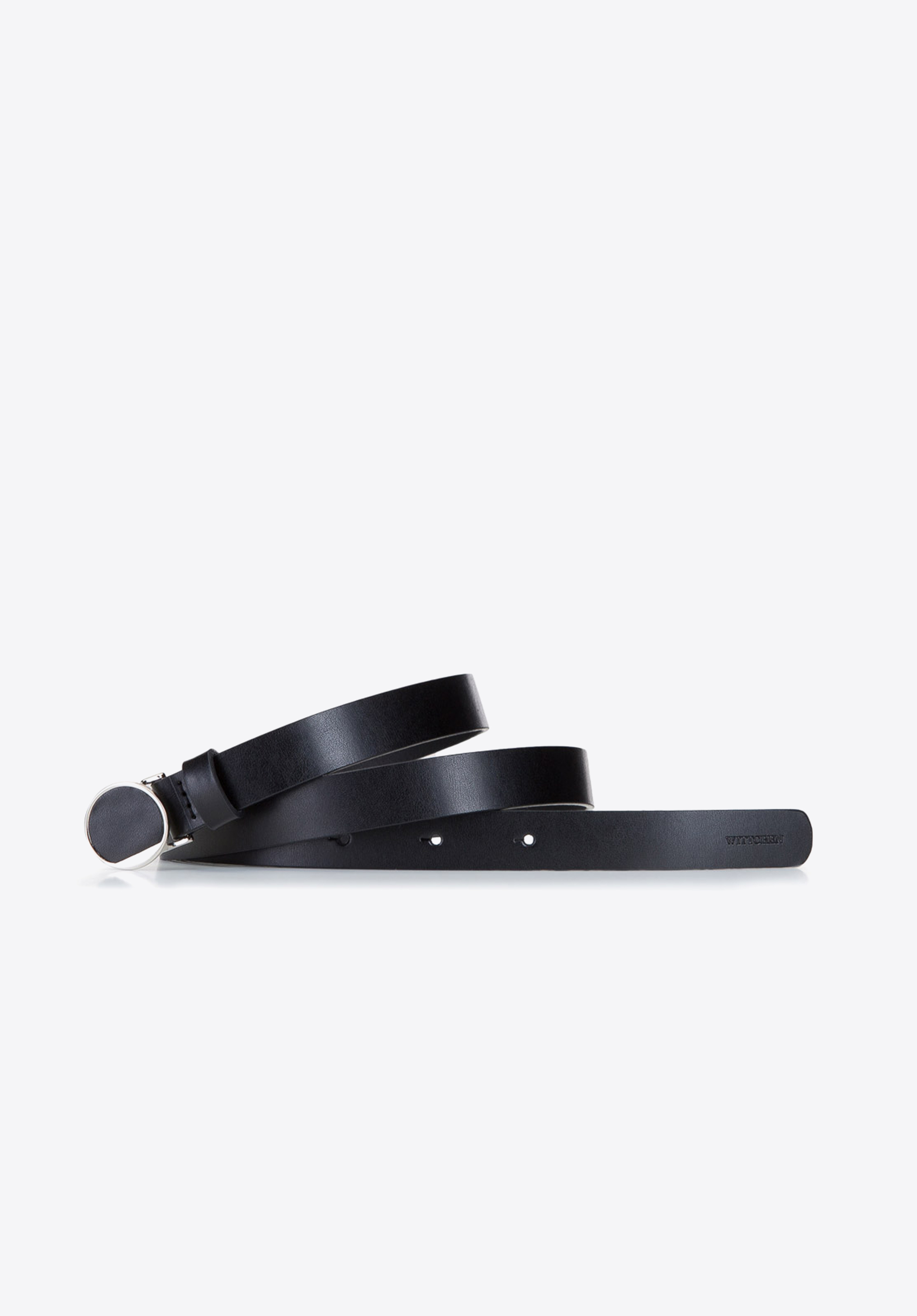 SCHMALER DAMEN-GÜRTEL AUS LEDER, schwarz, 92-8D-306-1-2X, Bild 1