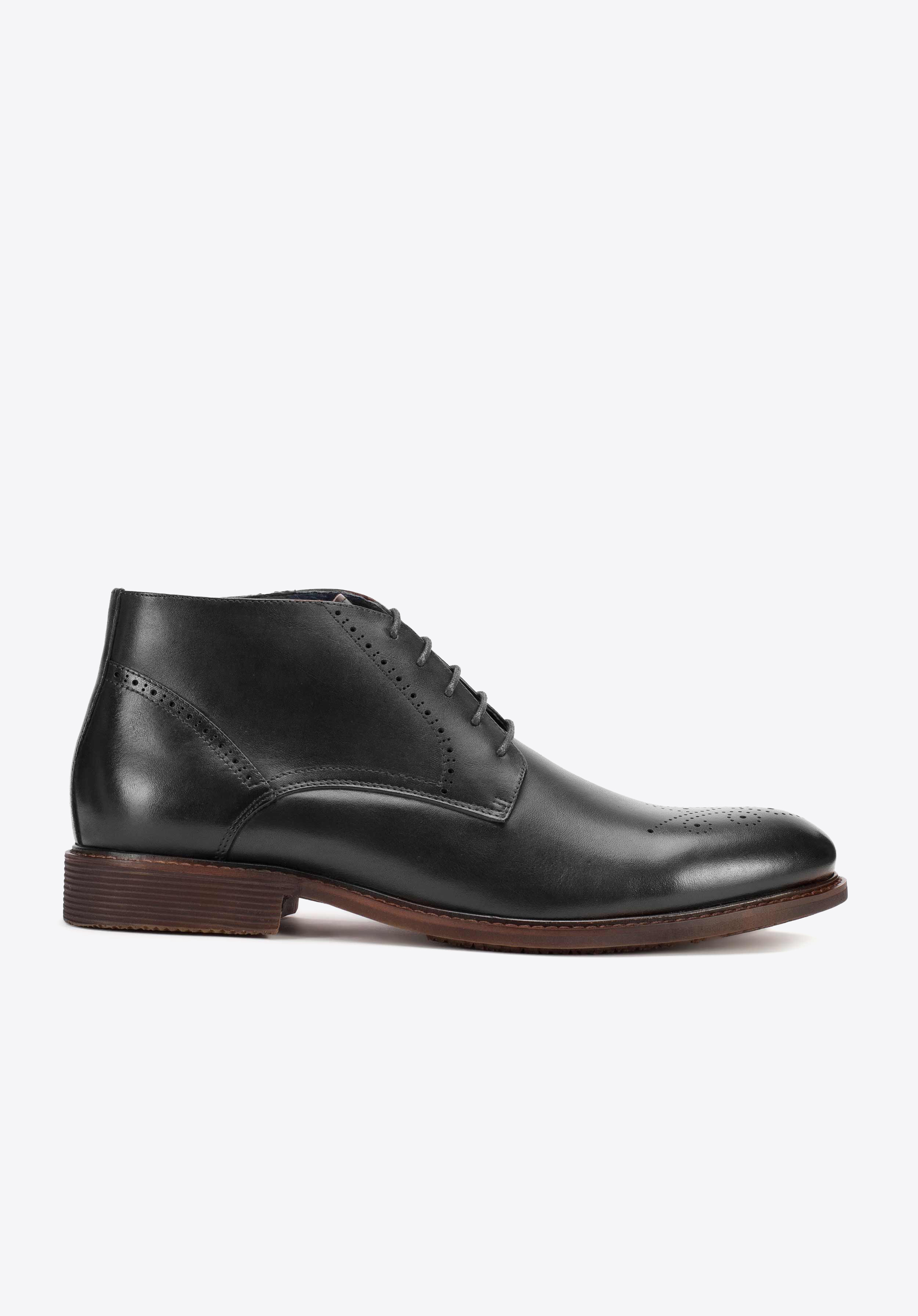 Schnürschuhe aus Leder, schwarz, 93-M-510-1-45, Bild 1