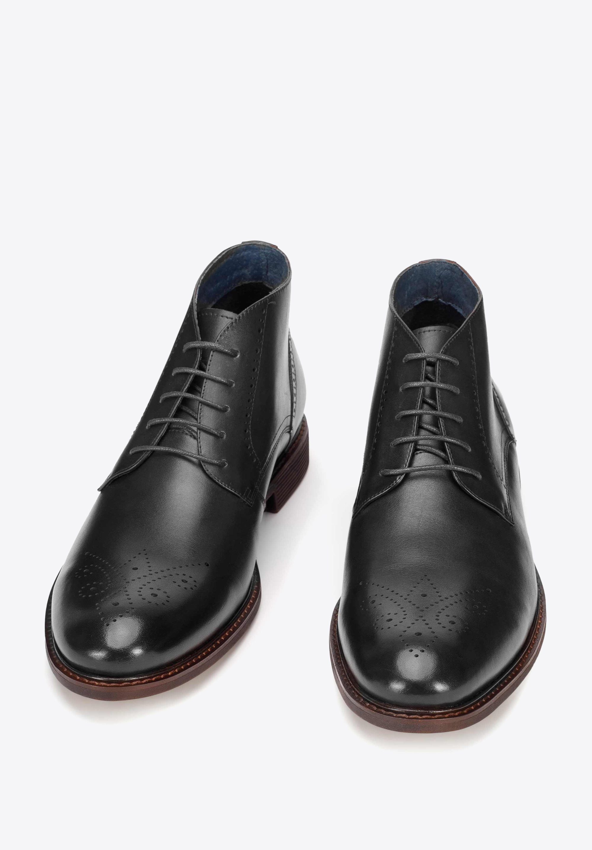Schnürschuhe aus Leder, schwarz, 93-M-510-1-45, Bild 1