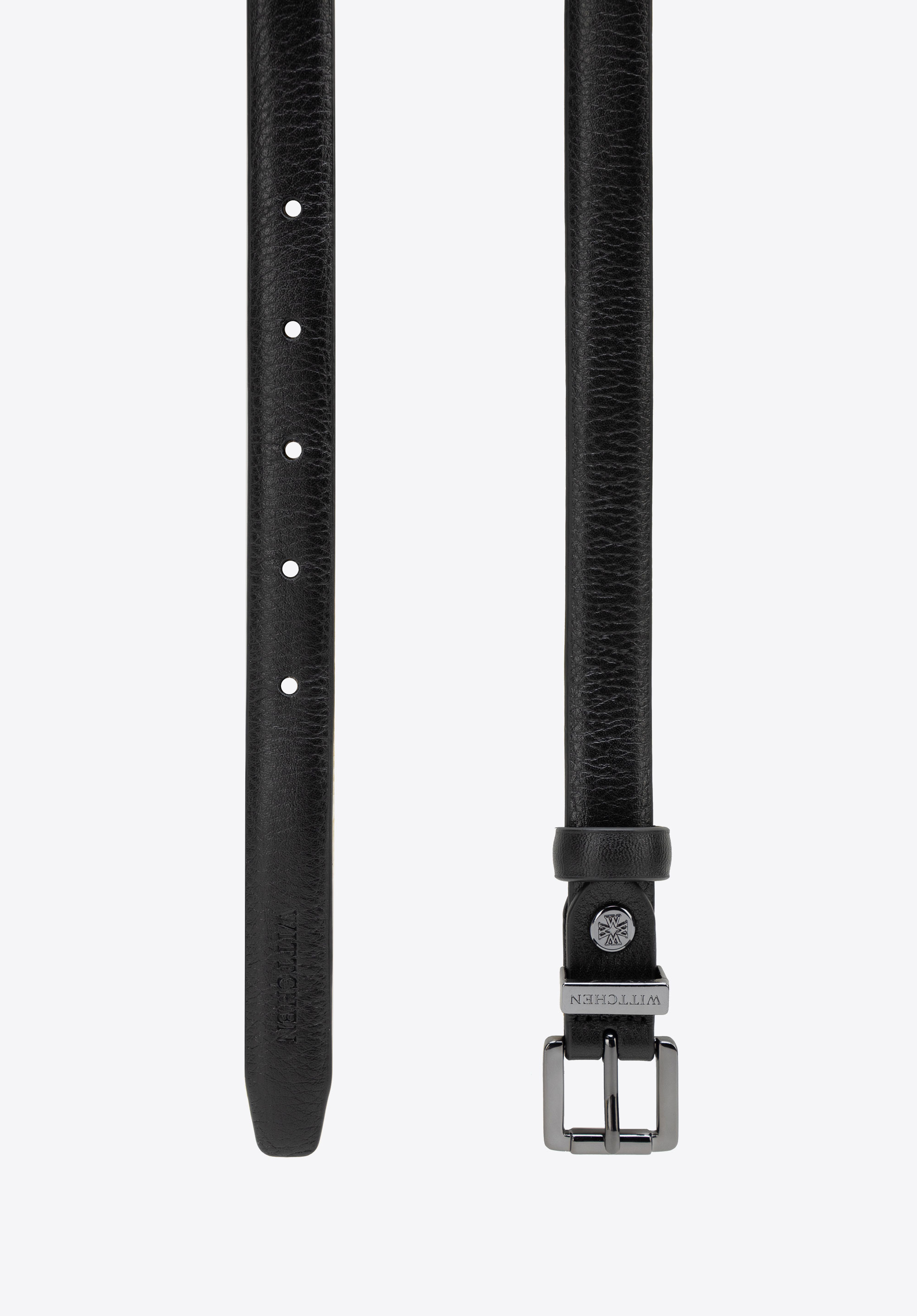Damen-Ledergürtel mit rechteckiger Schnalle, schwarz-schwarzblau, 103-8D-206-11-S_M, Bild 1