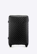 Großer Koffer  aus ABS mit geometrischer Prägung, schwarz-schwarzblau, 56-3A-753-91, Bild 1
