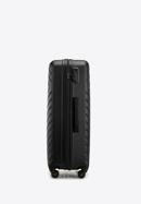 Großer Koffer  aus ABS mit geometrischer Prägung, schwarz-schwarzblau, 56-3A-753-91, Bild 2