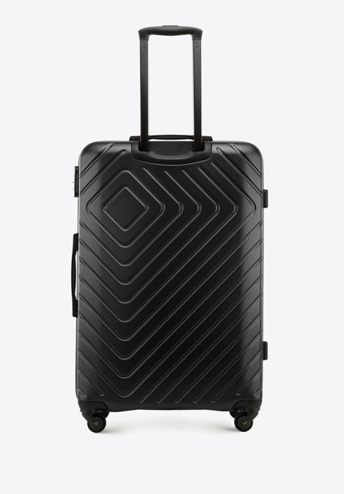 Großer Koffer  aus ABS mit geometrischer Prägung, schwarz-schwarzblau, 56-3A-753-91, Bild 3