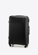 Großer Koffer  aus ABS mit geometrischer Prägung, schwarz-schwarzblau, 56-3A-753-91, Bild 4