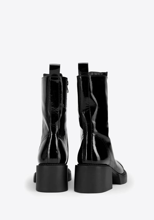 Stiefeletten aus Leder mit Reißverschluss vorne, schwarz-schwarzblau, 97-D-500-1L-36, Bild 4