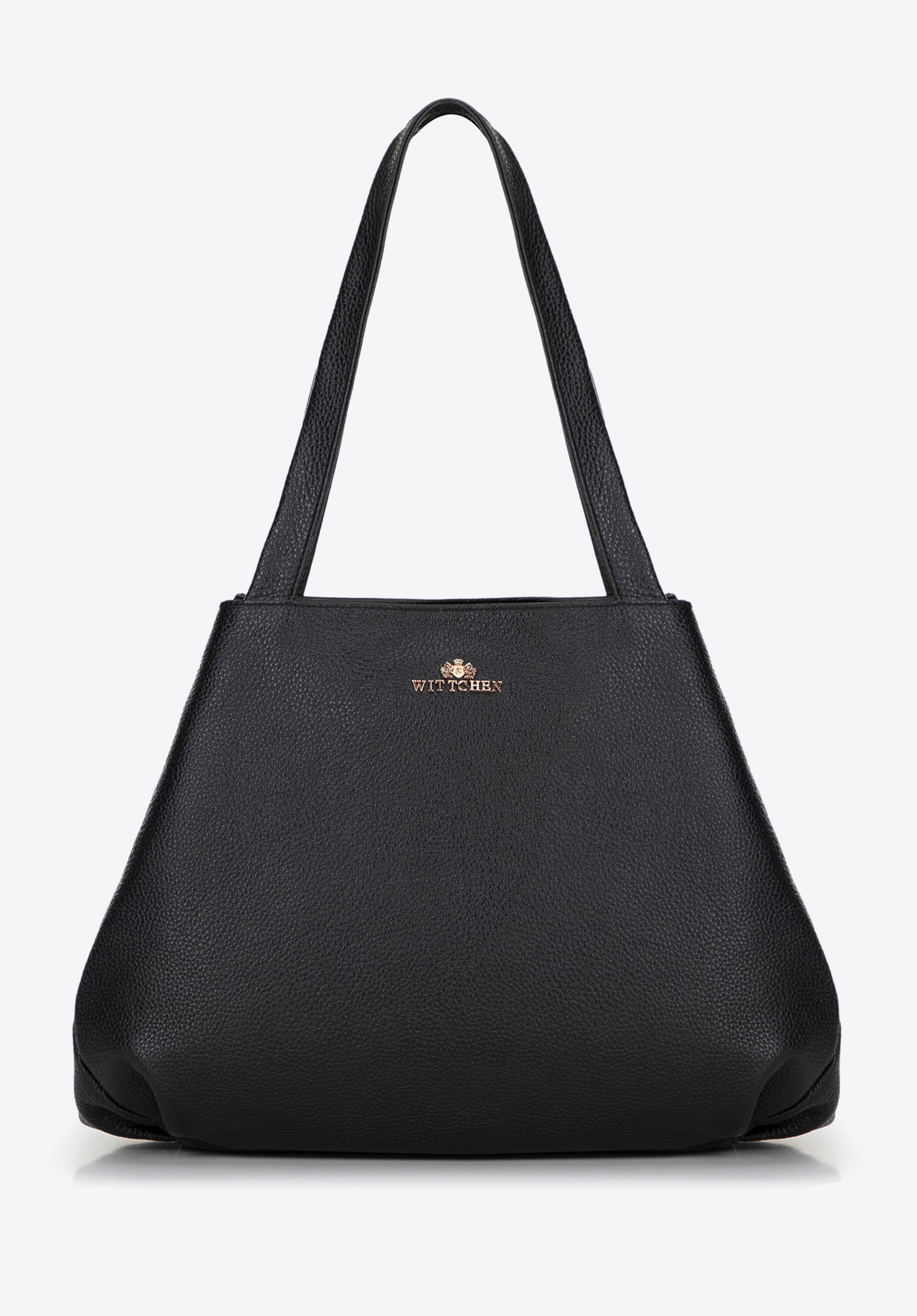 Shopper aus genarbtem Leder, schwarz, 100-4E-807-1, Bild 1