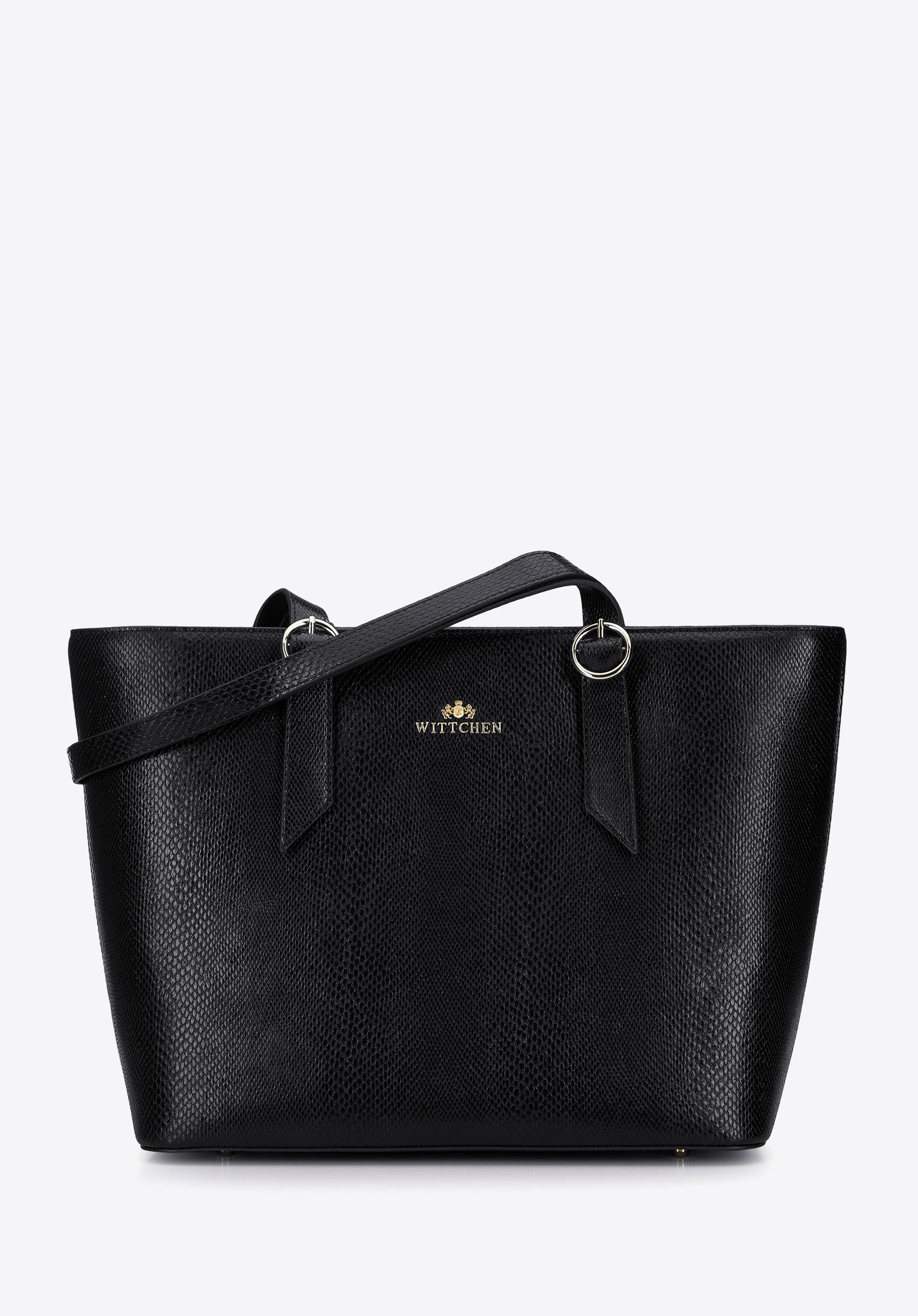 Shopper-Tasche aus Leder mit runden Schnallen