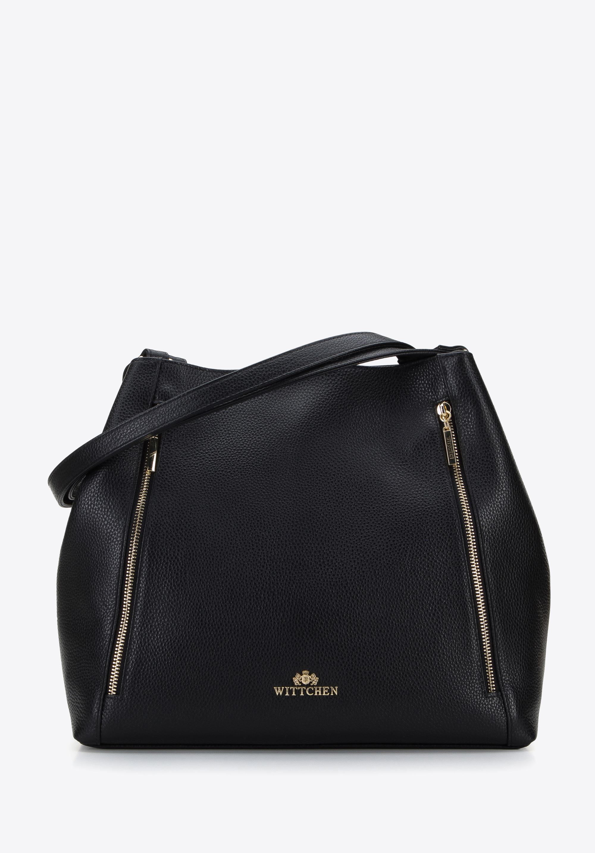 Shopper-Tasche aus Leder mit vertikalen Reißverschlüssen