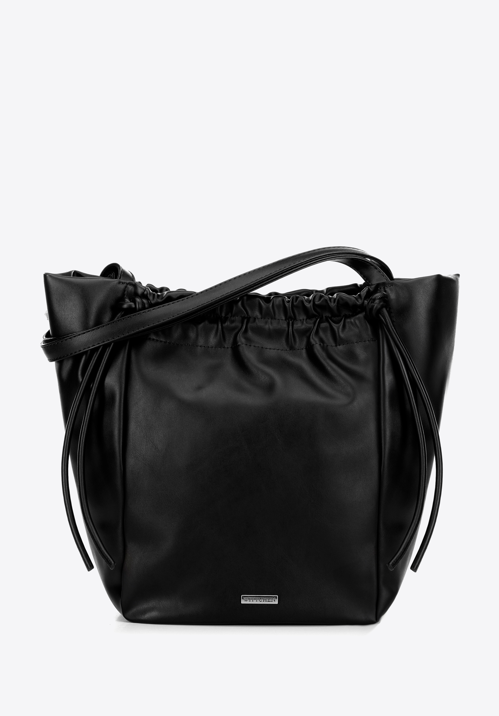 Shopper aus Öko-Leder für Damen, schwarz, 100-4Y-434-1, Bild 1