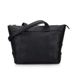Shopper-Tasche aus Echtleder mit Flechtmuster, schwarz, 94-4E-902-1, Bild 1
