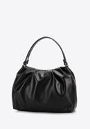 Shopper-Tasche aus gekräuseltem Öko-Leder, schwarz, 97-4Y-525-7, Bild 2