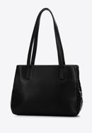 Shopper-Tasche aus gestepptem Öko-Leder mit zwei Fächern, schwarz, 97-4Y-617-1, Bild 3
