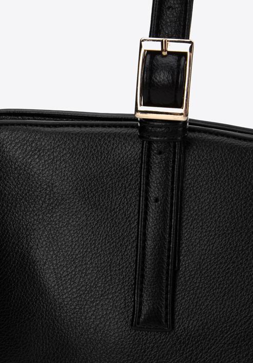 Shopper-Tasche aus Kunstleder, schwarz, 97-4Y-527-9, Bild 5