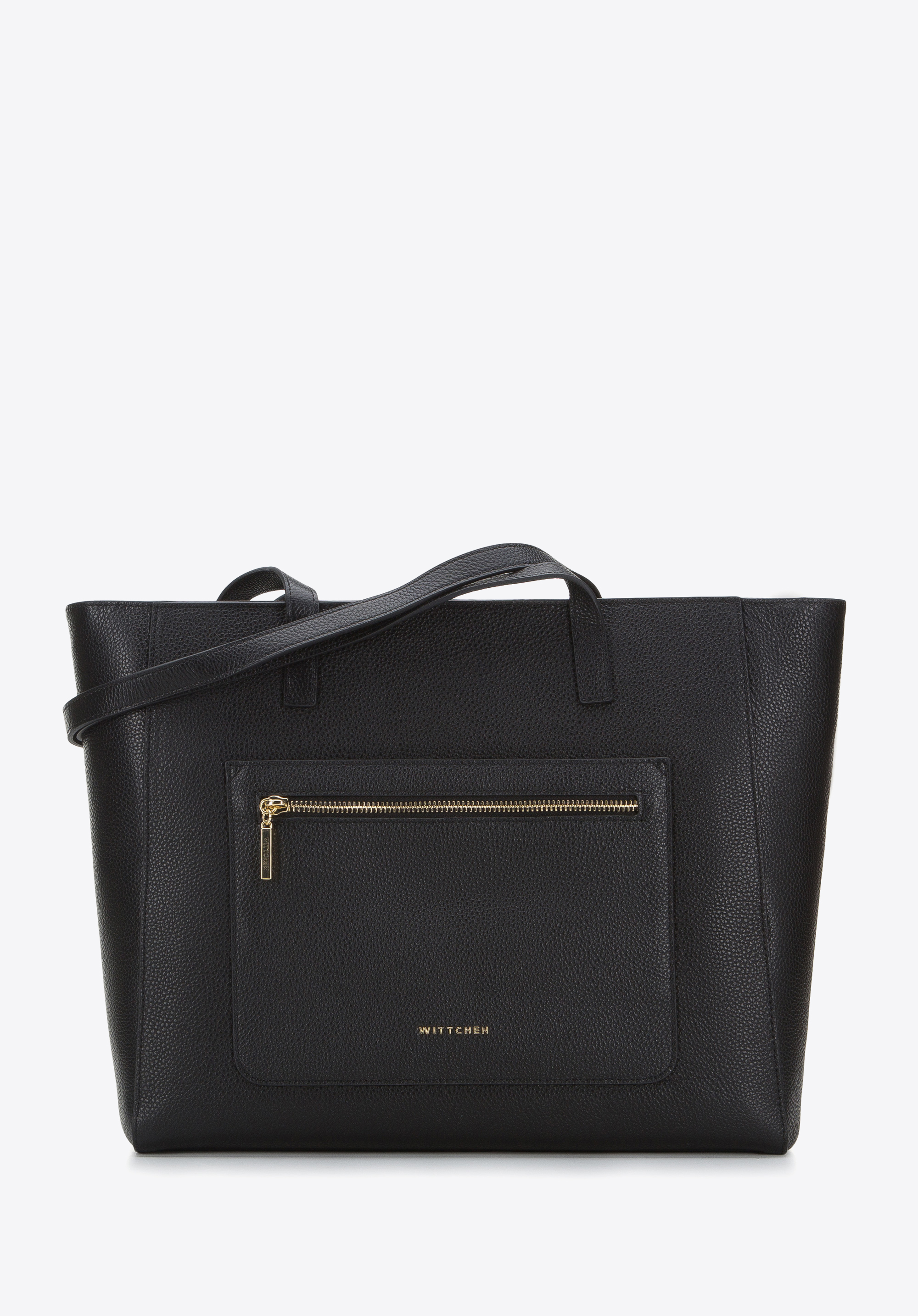 Shopper-Tasche aus Leder mit Doppelfach