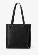 Shopper-Tasche aus Leder mit geometrischen Ziernähten, schwarz, 96-4E-628-0, Bild 3