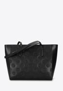 Shopper-Tasche aus Leder mit Monogramm, schwarz, 96-4E-630-1, Bild 1