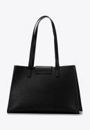 Shopper-Tasche aus Leder mit Zierschnalle, schwarz, 98-4E-612-9, Bild 3