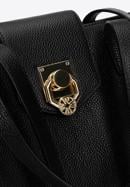 Shopper-Tasche aus Leder mit Zierschnalle, schwarz, 98-4E-612-9, Bild 5