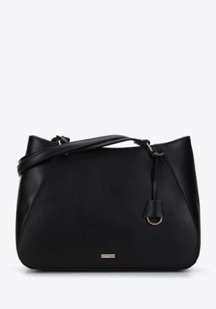 Shopper-Tasche aus mattem Öko-Leder, schwarz, 97-4Y-520-1, Bild 1