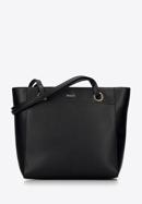 Shopper-Tasche aus Öko-Leder mit großer Vordertasche, schwarz, 97-4Y-534-7, Bild 1