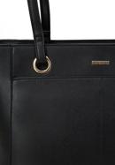Shopper-Tasche aus Öko-Leder mit großer Vordertasche, schwarz, 97-4Y-534-7, Bild 5