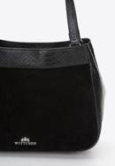 Shopper-Tasche aus zwei Lederarten, schwarz, 97-4E-003-Z, Bild 6