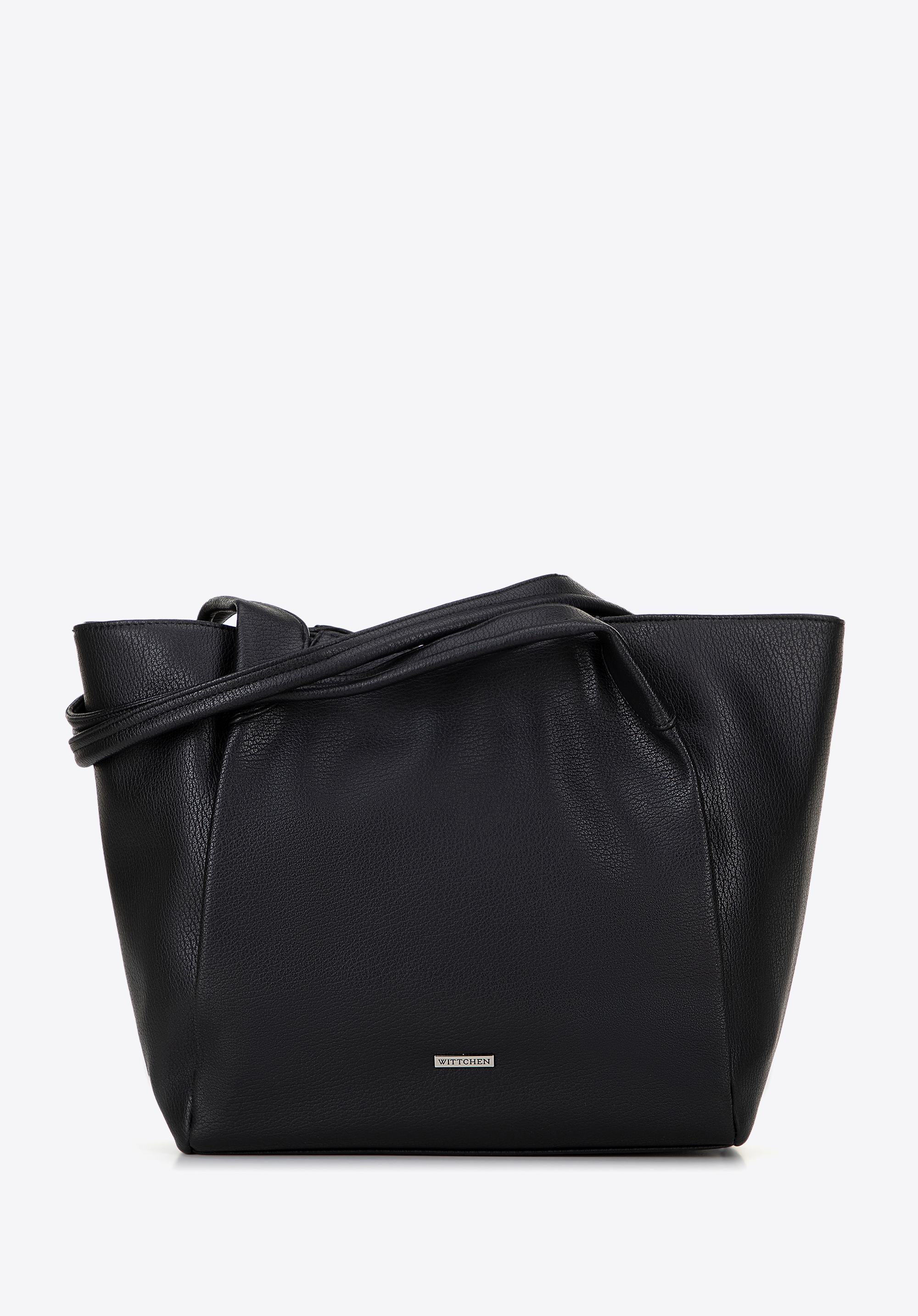 Shopper-Tasche für Damen aus weichem Kunstleder, schwarz, 100-4Y-436-1, Bild 1