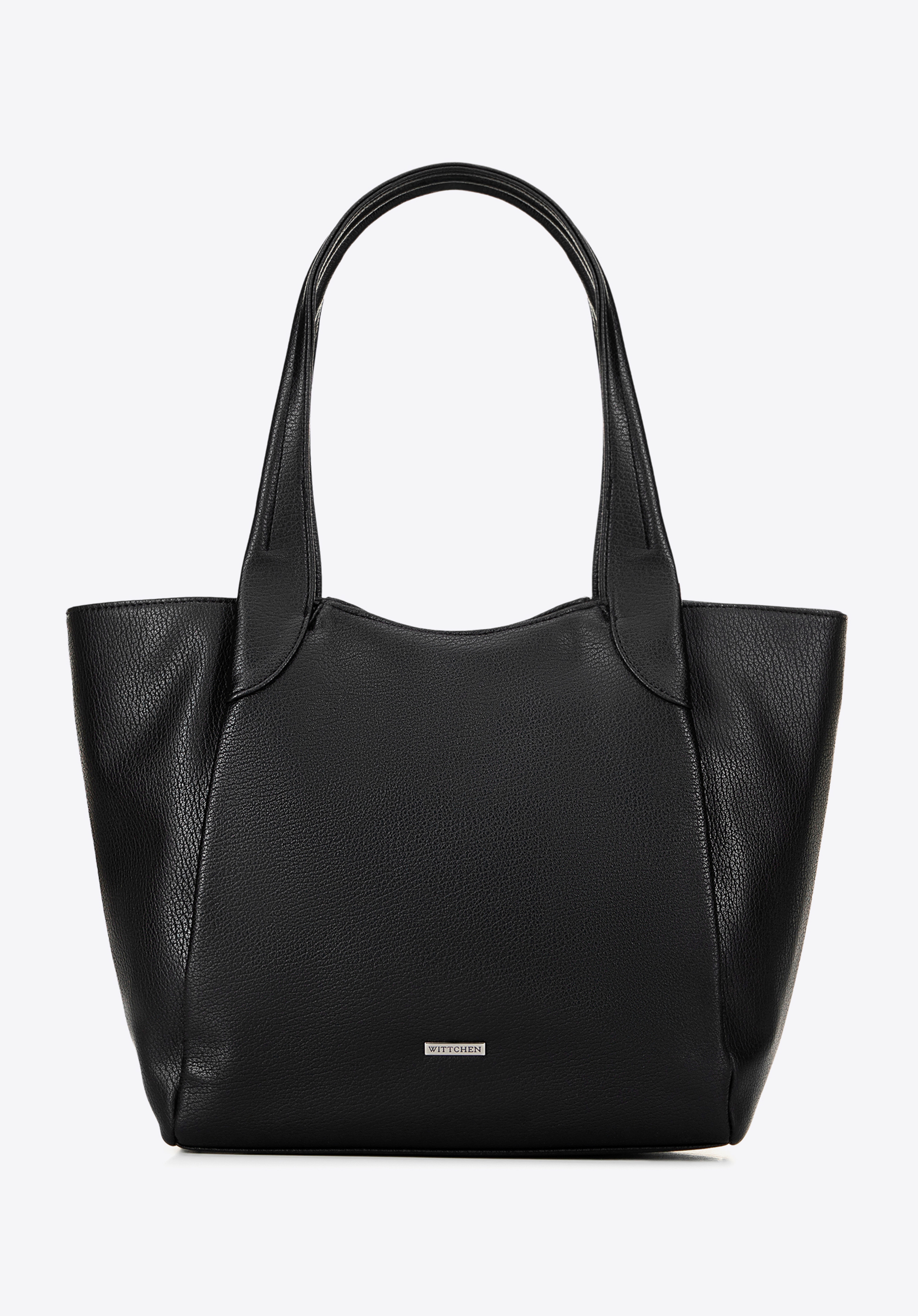 Shopper-Tasche für Damen aus weichem Kunstleder, schwarz, 100-4Y-436-1, Bild 1