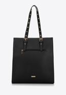 Shopper-Tasche mit genieteten Riemen, schwarz, 97-4Y-516-1, Bild 2