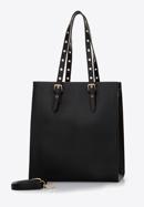 Shopper-Tasche mit genieteten Riemen, schwarz, 97-4Y-516-1, Bild 3