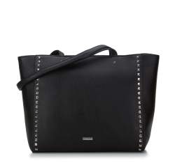 Shopper-Tasche mit genieteter Vorderseite, schwarz, 94-4Y-511-1, Bild 1