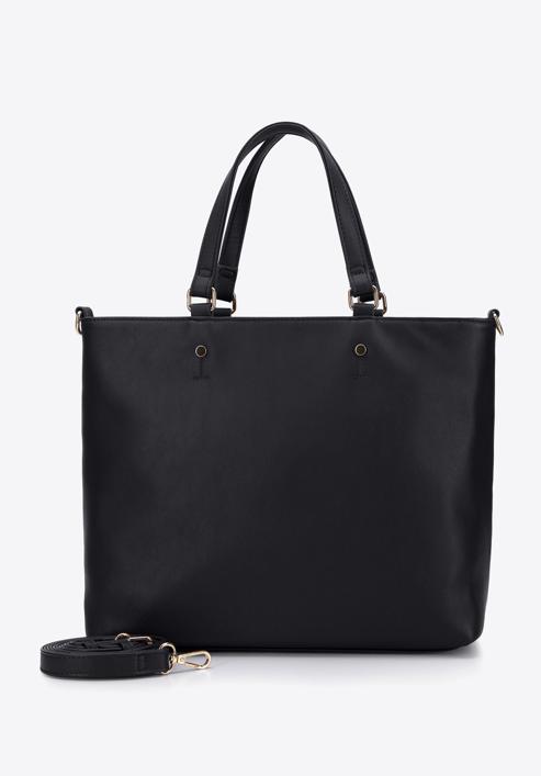 Shopper-Tasche mit geometrisch gesteppter Vorderseite, schwarz, 95-4Y-503-9, Bild 2