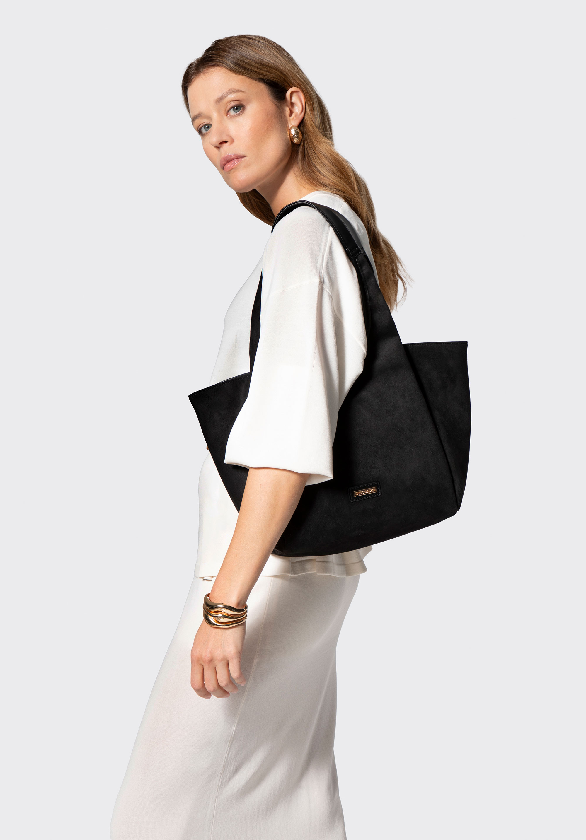 Shopper-Tasche mit Leopardenmuster, schwarz, 101-4Y-414-1, Bild 1