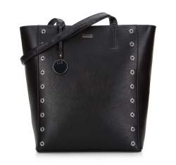 Shopper-Tasche mit genieteten Seiten, schwarz, 94-4Y-010-1, Bild 1